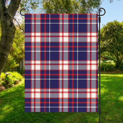 USA Patriotic Plaid Print Garden Flag