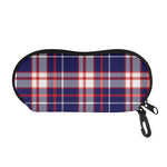 USA Patriotic Plaid Print Glasses Case