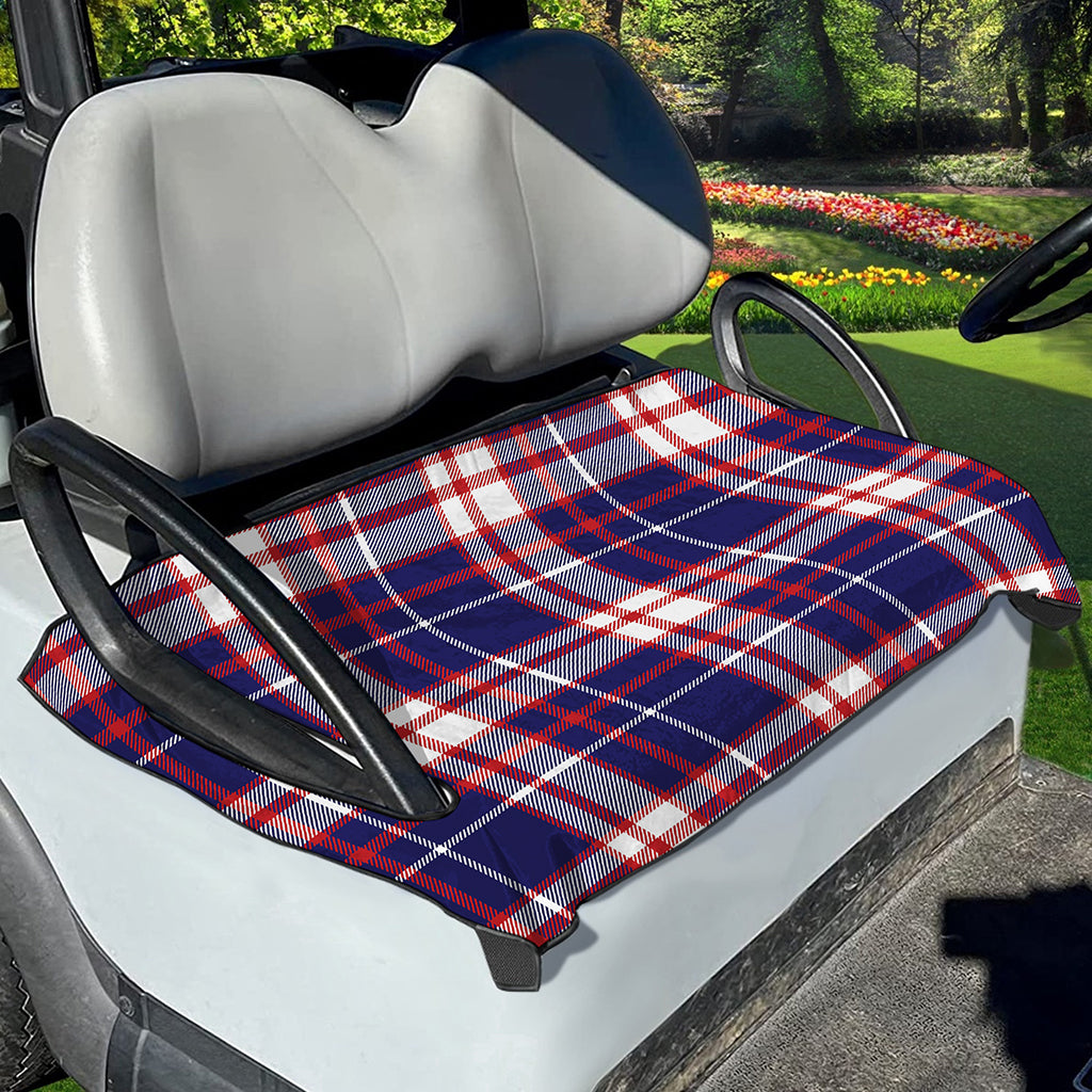 USA Patriotic Plaid Print Golf Cart Seat Cover