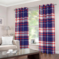 USA Patriotic Plaid Print Grommet Curtains
