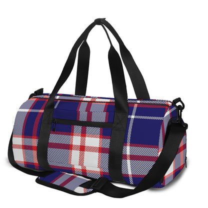 USA Patriotic Plaid Print Gym Bag