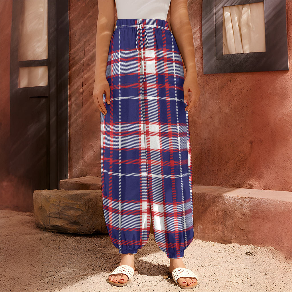 USA Patriotic Plaid Print Harem Pants