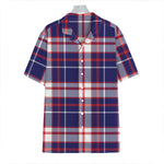 USA Patriotic Plaid Print Hawaiian Shirt