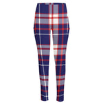USA Patriotic Plaid Print High-Waisted Pocket Leggings