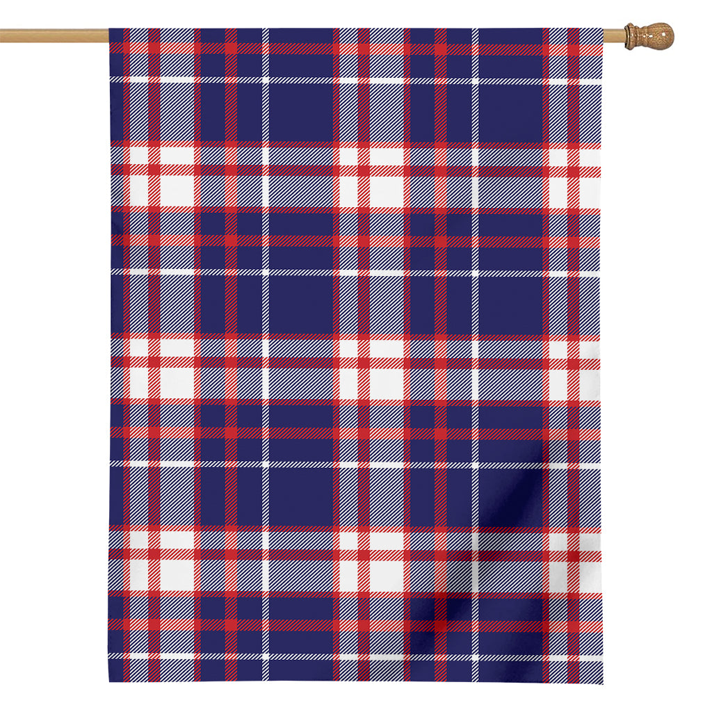 USA Patriotic Plaid Print House Flag