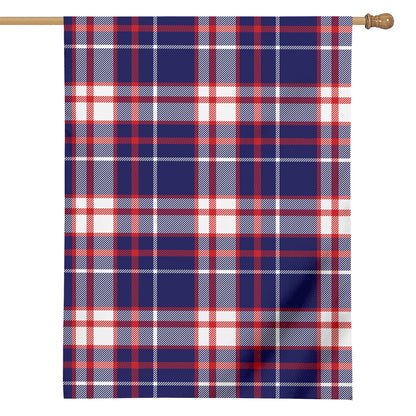 USA Patriotic Plaid Print House Flag