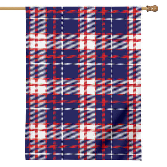 USA Patriotic Plaid Print House Flag