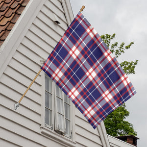 USA Patriotic Plaid Print House Flag