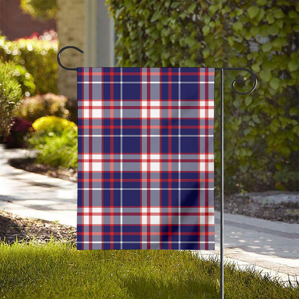 USA Patriotic Plaid Print House Flag