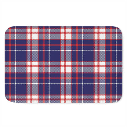 USA Patriotic Plaid Print Indoor Door Mat
