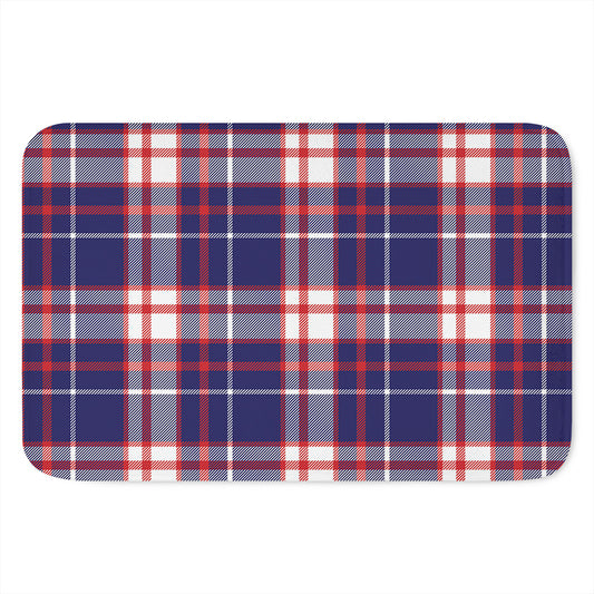 USA Patriotic Plaid Print Indoor Door Mat