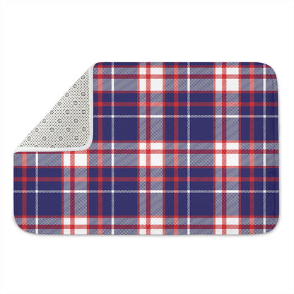 USA Patriotic Plaid Print Indoor Door Mat