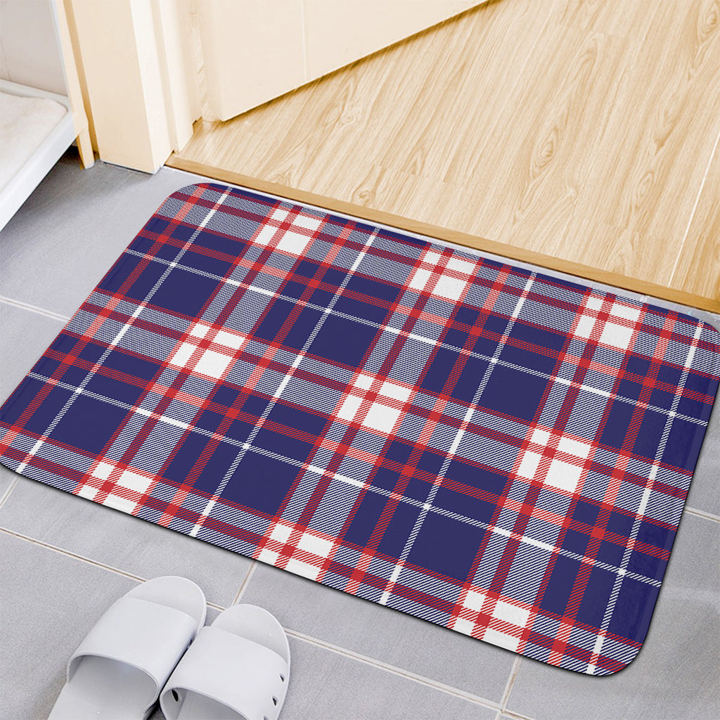 USA Patriotic Plaid Print Indoor Door Mat