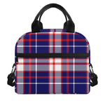 USA Patriotic Plaid Print Insulated Lunch Bag