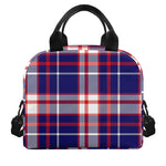 USA Patriotic Plaid Print Insulated Lunch Bag
