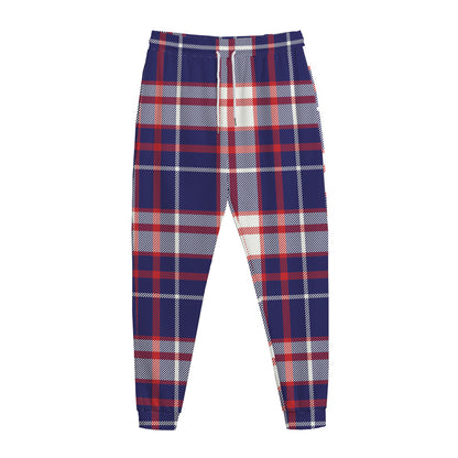 USA Patriotic Plaid Print Jogger Pants