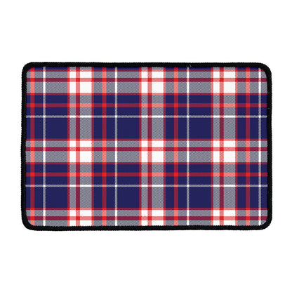 USA Patriotic Plaid Print Kitchen Mat