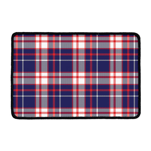 USA Patriotic Plaid Print Kitchen Mat