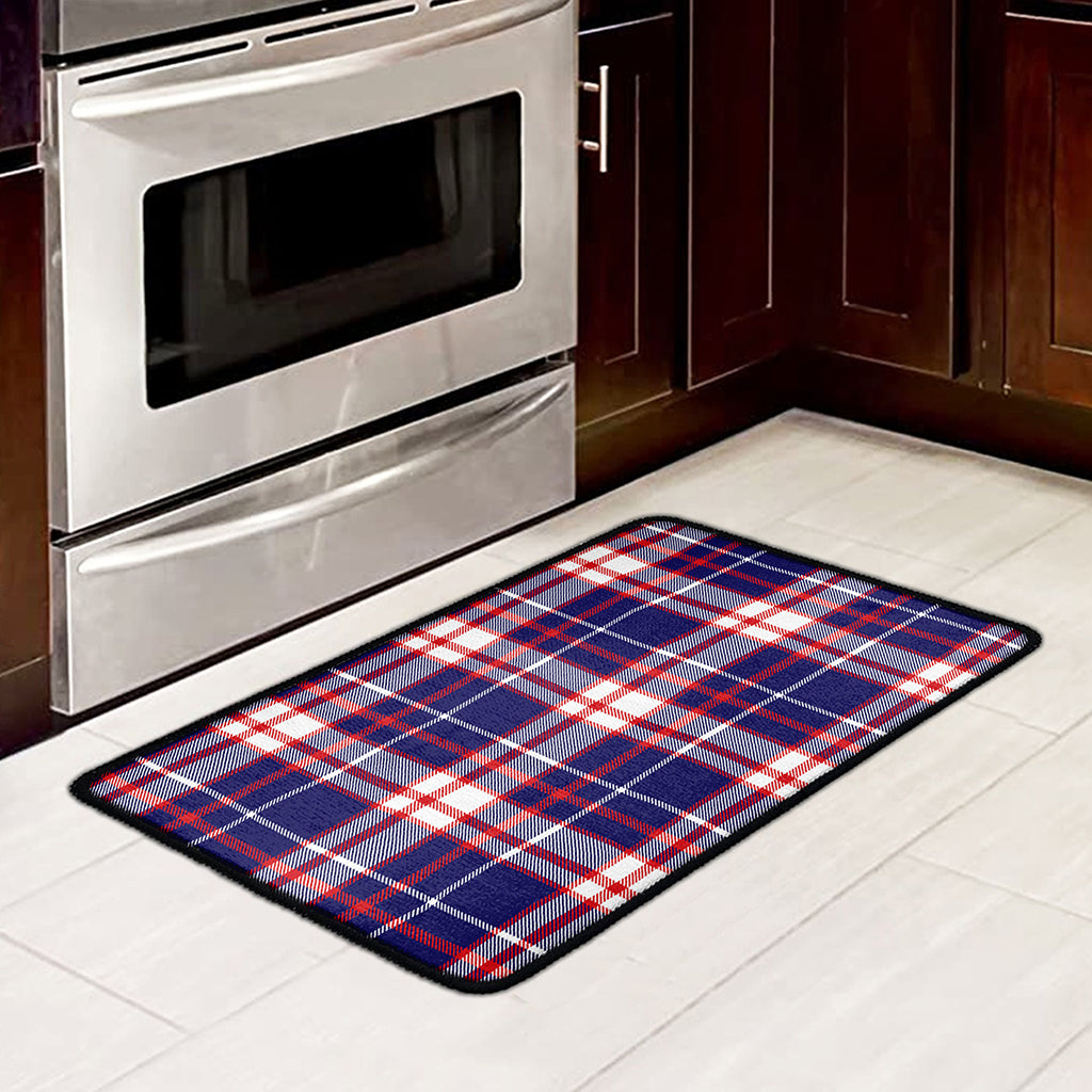 USA Patriotic Plaid Print Kitchen Mat