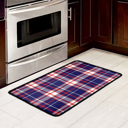 USA Patriotic Plaid Print Kitchen Mat