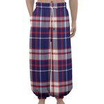 USA Patriotic Plaid Print Lantern Pants