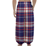 USA Patriotic Plaid Print Lantern Pants