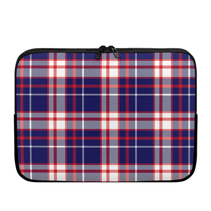 USA Patriotic Plaid Print Laptop Sleeve