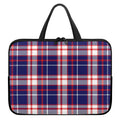 USA Patriotic Plaid Print Laptop Sleeve With Handle