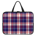 USA Patriotic Plaid Print Laptop Sleeve With Handle