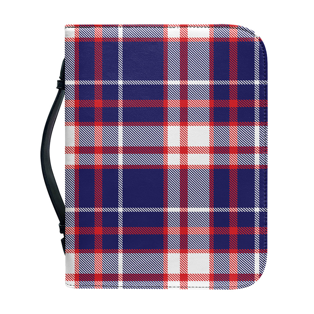 USA Patriotic Plaid Print Leather Bible Cover
