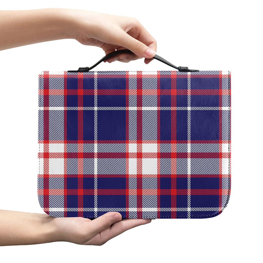 USA Patriotic Plaid Print Leather Bible Cover