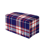 USA Patriotic Plaid Print Leather Tissue Box Cover