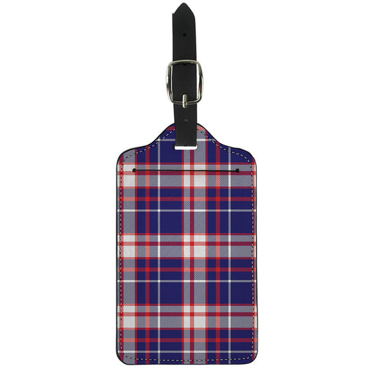 USA Patriotic Plaid Print Luggage Tag