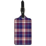 USA Patriotic Plaid Print Luggage Tag