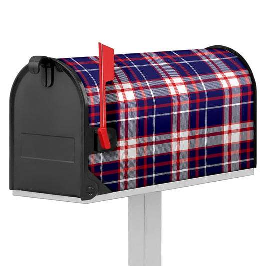 USA Patriotic Plaid Print Mailbox Cover