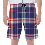 USA Patriotic Plaid Print Men's Beach Shorts