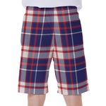 USA Patriotic Plaid Print Men's Beach Shorts