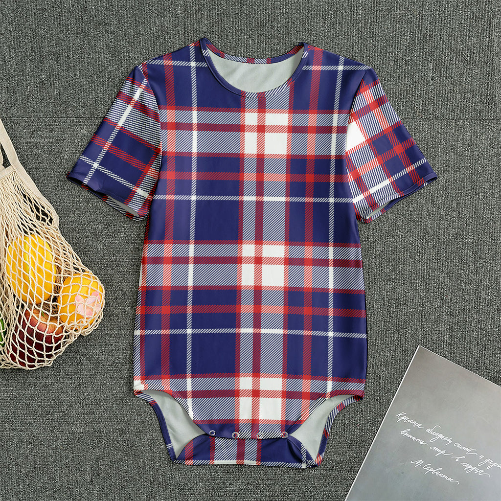 USA Patriotic Plaid Print Men's Bodysuit