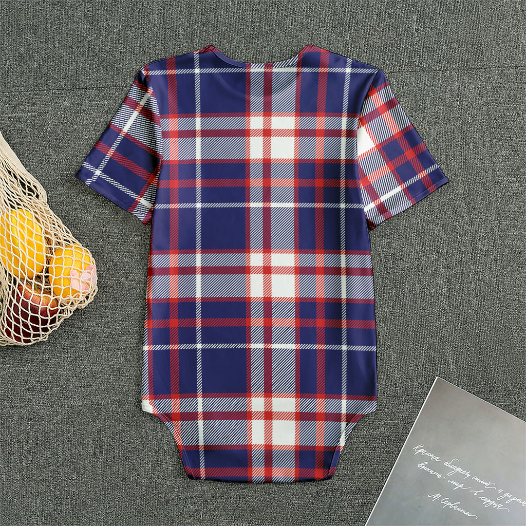 USA Patriotic Plaid Print Men's Bodysuit
