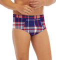 USA Patriotic Plaid Print Men's Briefs