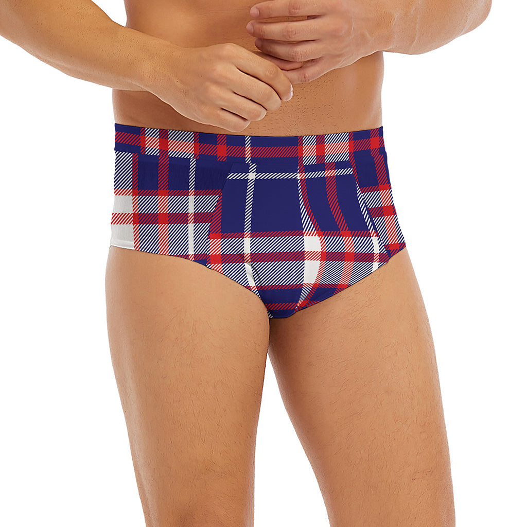 USA Patriotic Plaid Print Men's Briefs
