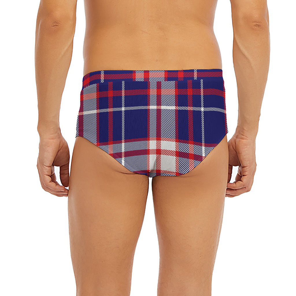 USA Patriotic Plaid Print Men's Briefs