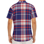 USA Patriotic Plaid Print Men's Deep V-Neck Shirt