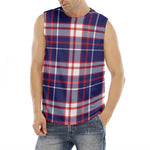 USA Patriotic Plaid Print Men's Fitness Tank Top