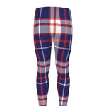 USA Patriotic Plaid Print Men's leggings