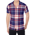 USA Patriotic Plaid Print Men's Shirt