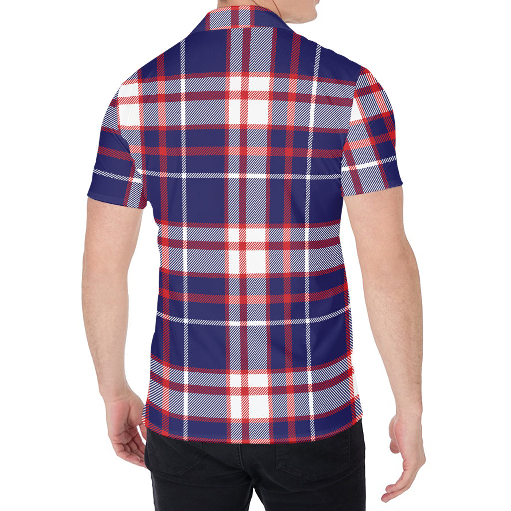 USA Patriotic Plaid Print Men's Shirt