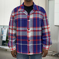 USA Patriotic Plaid Print Men's Shirt Jacket