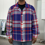 USA Patriotic Plaid Print Men's Shirt Jacket