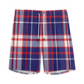 USA Patriotic Plaid Print Men's Athletic Shorts